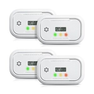 Ecoey Carbon Monoxide Detector Alarm CO Detector Sealed Battery 4-PACK - NEW